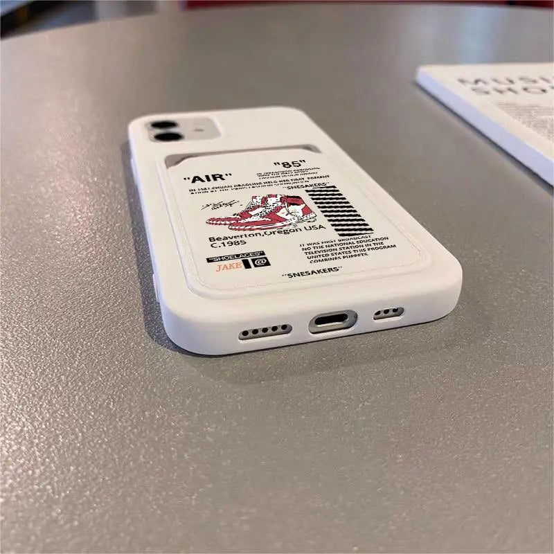 Capa Para iPhone de Silicone  Com Compartimento de Cartão